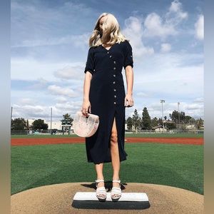 ZARA – SOFT-SPOTTED BUTTON-UP MIDI DRESS